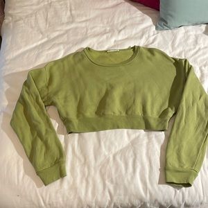 Reformation Green cropped sweatshirt…like new